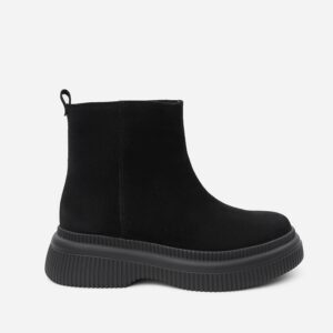 Schwarze Wildlederstiefel